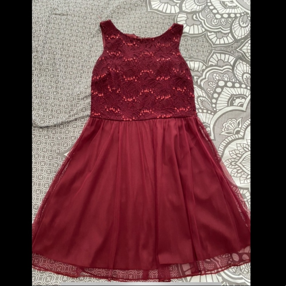 Red sequin dress
